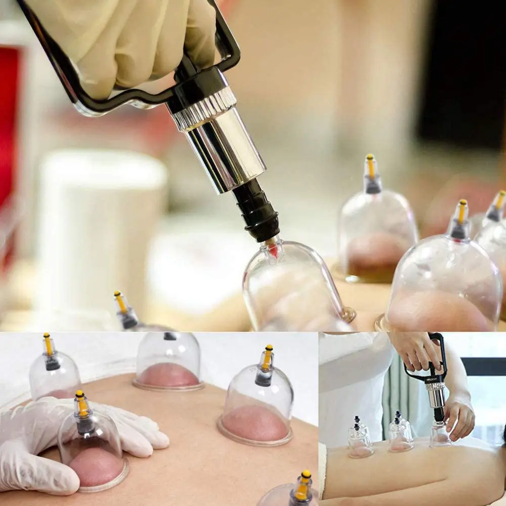 Chinese Medicine Cupping Therapy Sets,12Cups Hijama Cupping Set with Pump Vacuum Suction Cups for Body Cellulite Cupping