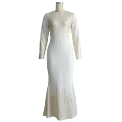 Bronzed Print Slim Long Sleeve fitness trendy clothing women dresses