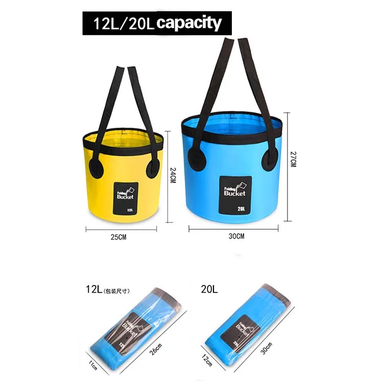 Outdoor Camp HikingTravel 12V Car Handheld Bath Shower Head Set Car Portable Camping Shower with Folding Bucket Water Container