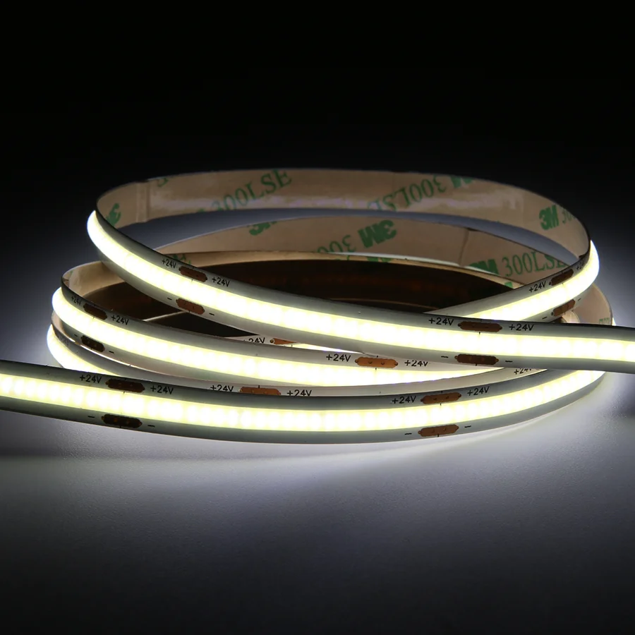Super Bright Flexible 300 led 2700K 3000K 4000K 6000K  Ra90 95 DC12/24v Cob Led Strip