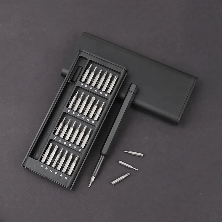 25 IN 1 Plastic Case-Clip type Plastic Handle Black kit Electric for mobile phone Magnetic bits Precision screwdriver set