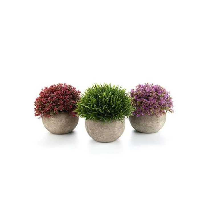 Mini Artificial Potted Plants Small Artificial Succulents Plants For Office Desk Decoration