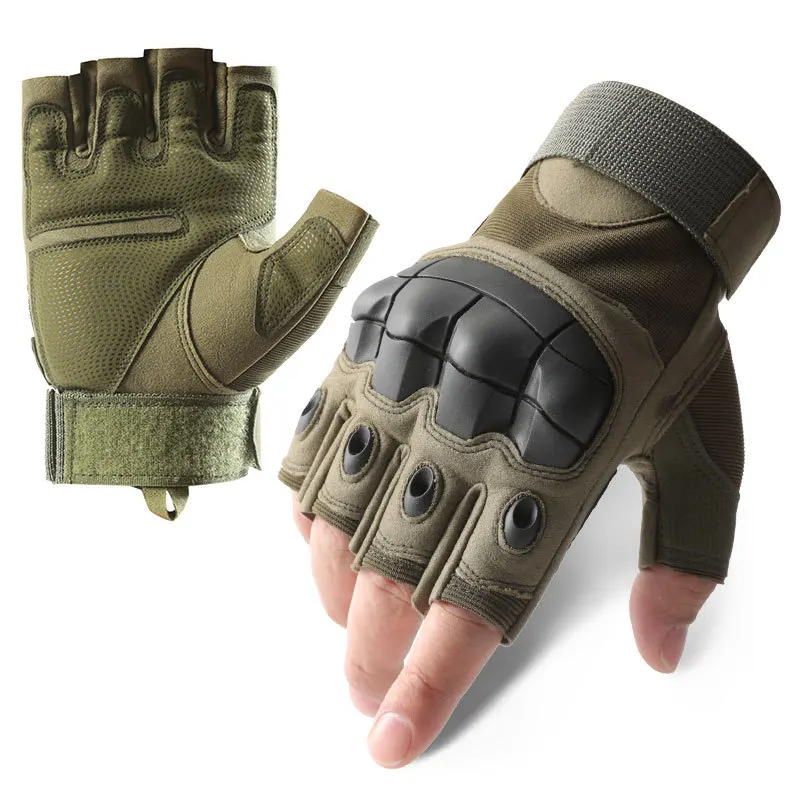 Wholesale Fingerless Motorcycle Riding Gloves Crash Resistant Safety Tactical Gloves Rescue Out Door Training Climbing Gloves
