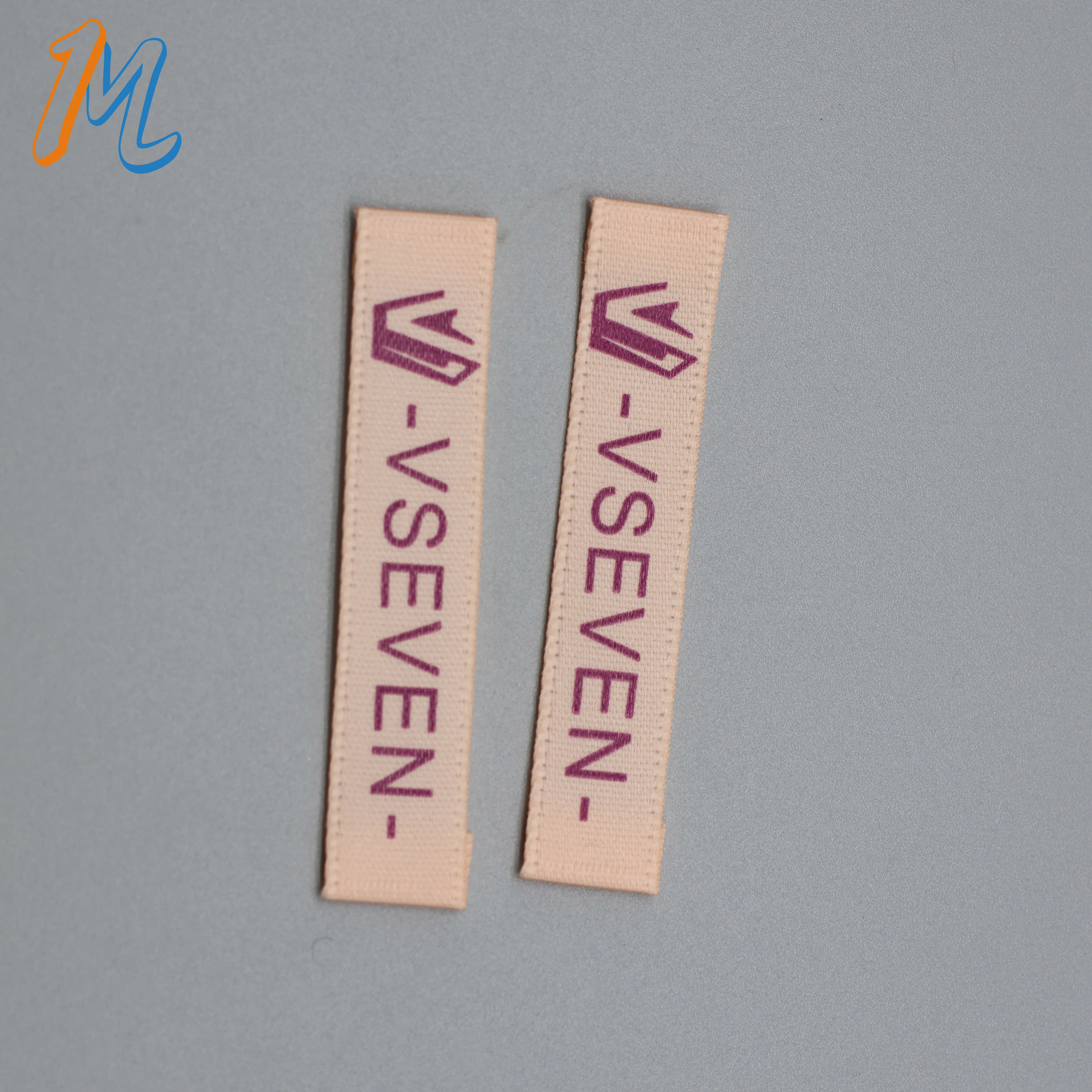 Factory Price Private Woven Damask Satin Brand Tags Custom Logo Tag Etiquette Personalise Vetement Woven Label For Clothes Print