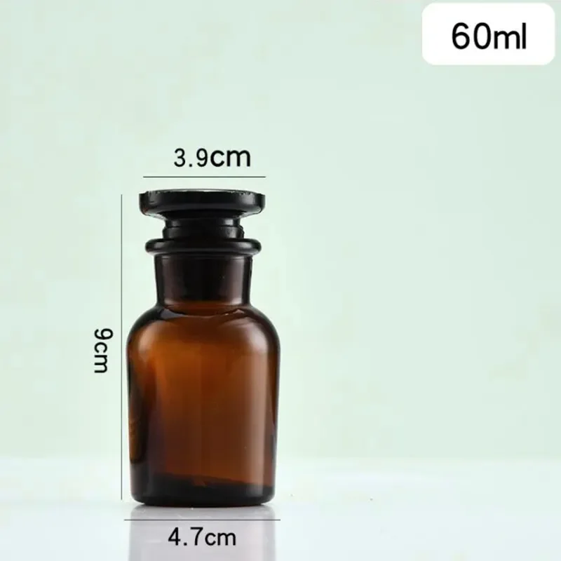 Brown Apothecary Glass Storage Bottle with Lid Botanical Jar Stem Flower Vase Amber Glass Apothecary Jar