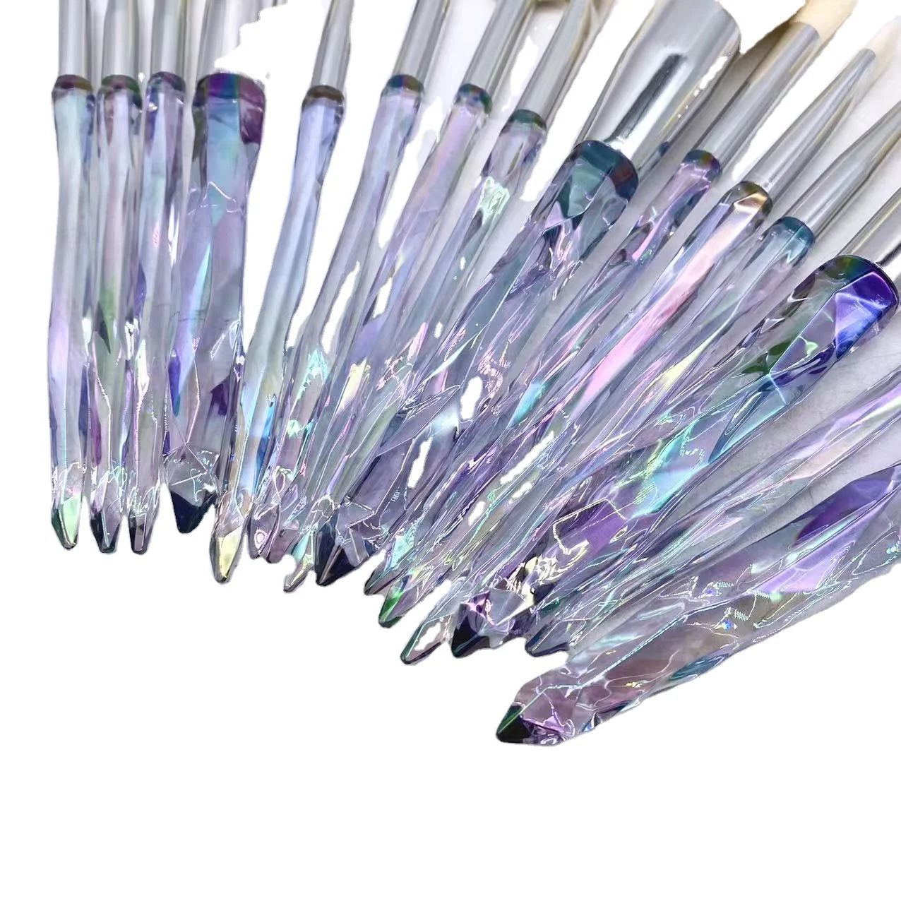 15pcs Crystal Handle Makeup Brushes Set Diamond Cosmetic Brushes Foundation Concealer Eye Shadows Highlight Brush Kit For Makeup