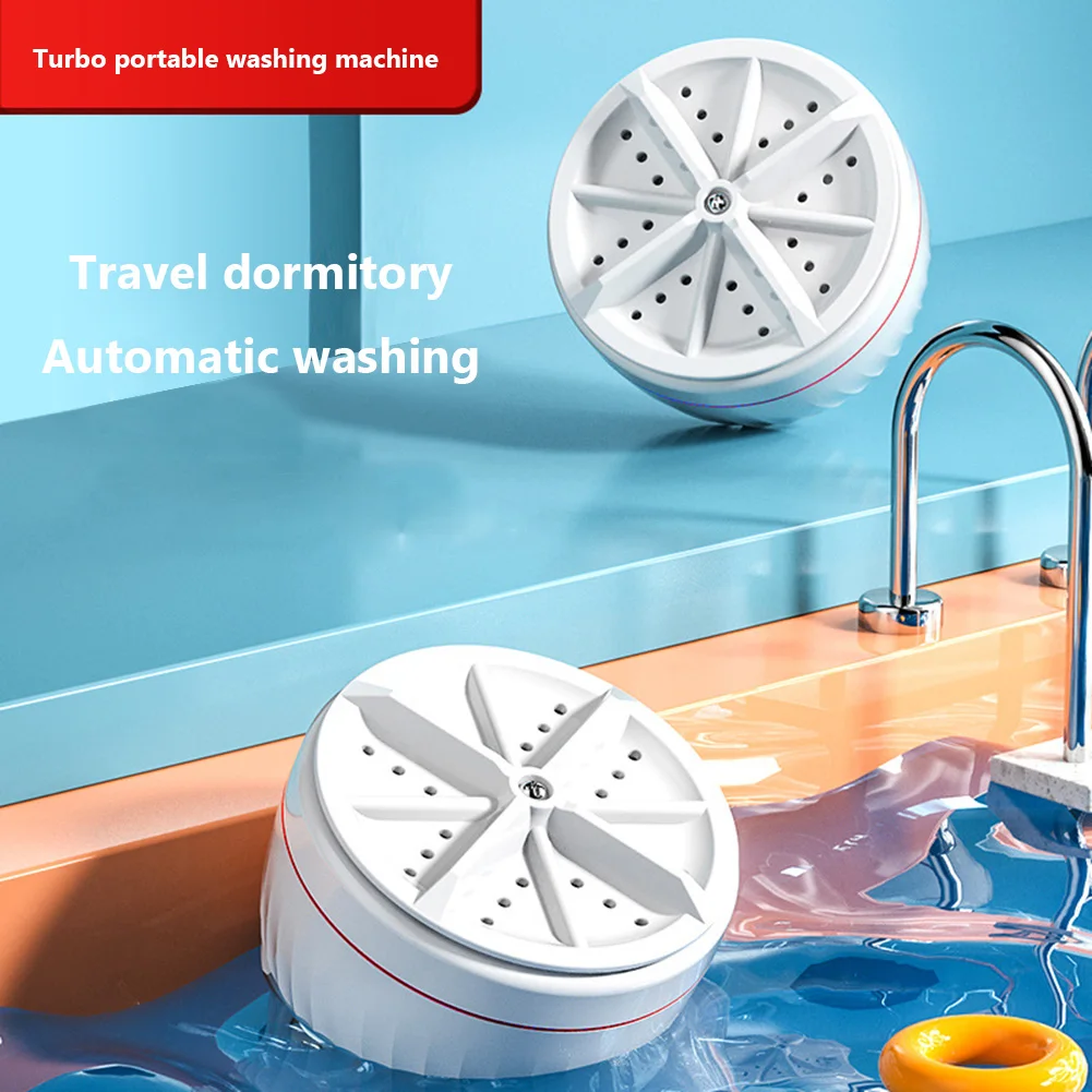 USB Travel Washer Washing Air Bubble Machine Ultrasonic Rotating Turbine Washing Machine for Socks Underwear Wash Dishes