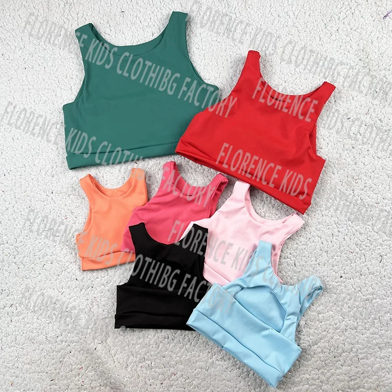 DH ODM Boutique Customized Color Girls Summer Yoga bralette Baby gym clothing tops for teenage girls Stylish