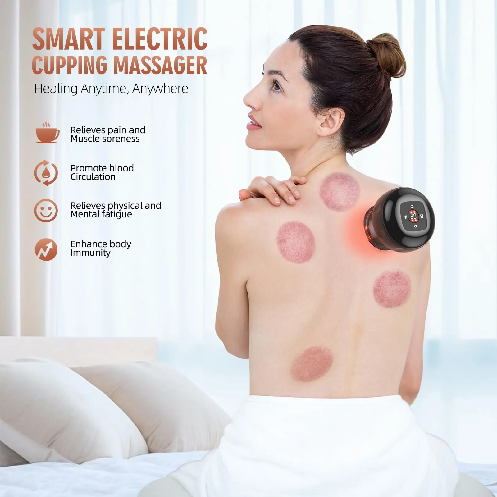 4 in 1 Professional 12-Speed Cupping Therapy Portable Electric Cupping Therapy Massager Set for Pain Relief