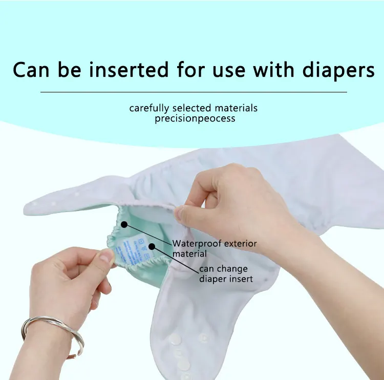 Solid Cloth Diaper One Size Fits All Washing Nappies Button Adjusted Diaper Factory Reusable Pocket Diaper