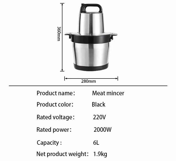 Hot Sale of High Quality Kitchen Shredding Food Grinder Stainless Steel Electric Meat Grinder
