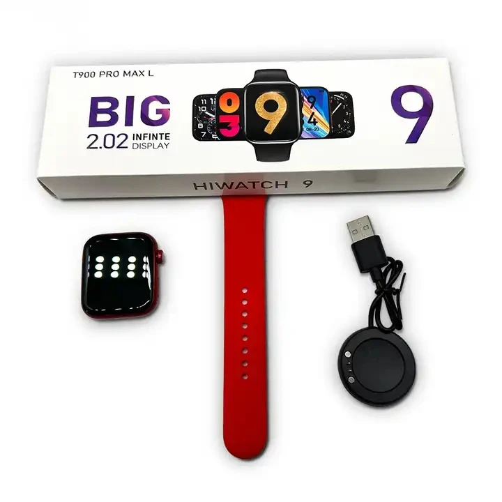 Top selling T900 Pro Max L series 9 Smart Watch 2.02-inch Big Screen Calculator Message Reminder Step Counter Fitness Smartwatch