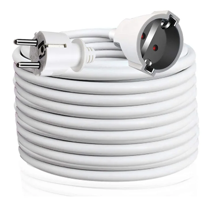 3G1.5mm2  16A 250V EU Power Extension Cable Cord with Child Protection Plug for Indoor 5M 10M Customized