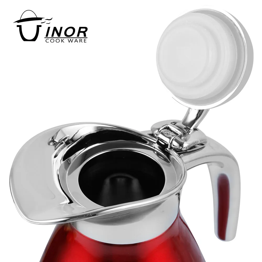 68 Oz/2L Stainless Steel Thermal Coffee Carafe with Press Button, Double Wall Vacuum Insulated Thermo Pot for Juice Milk Tea