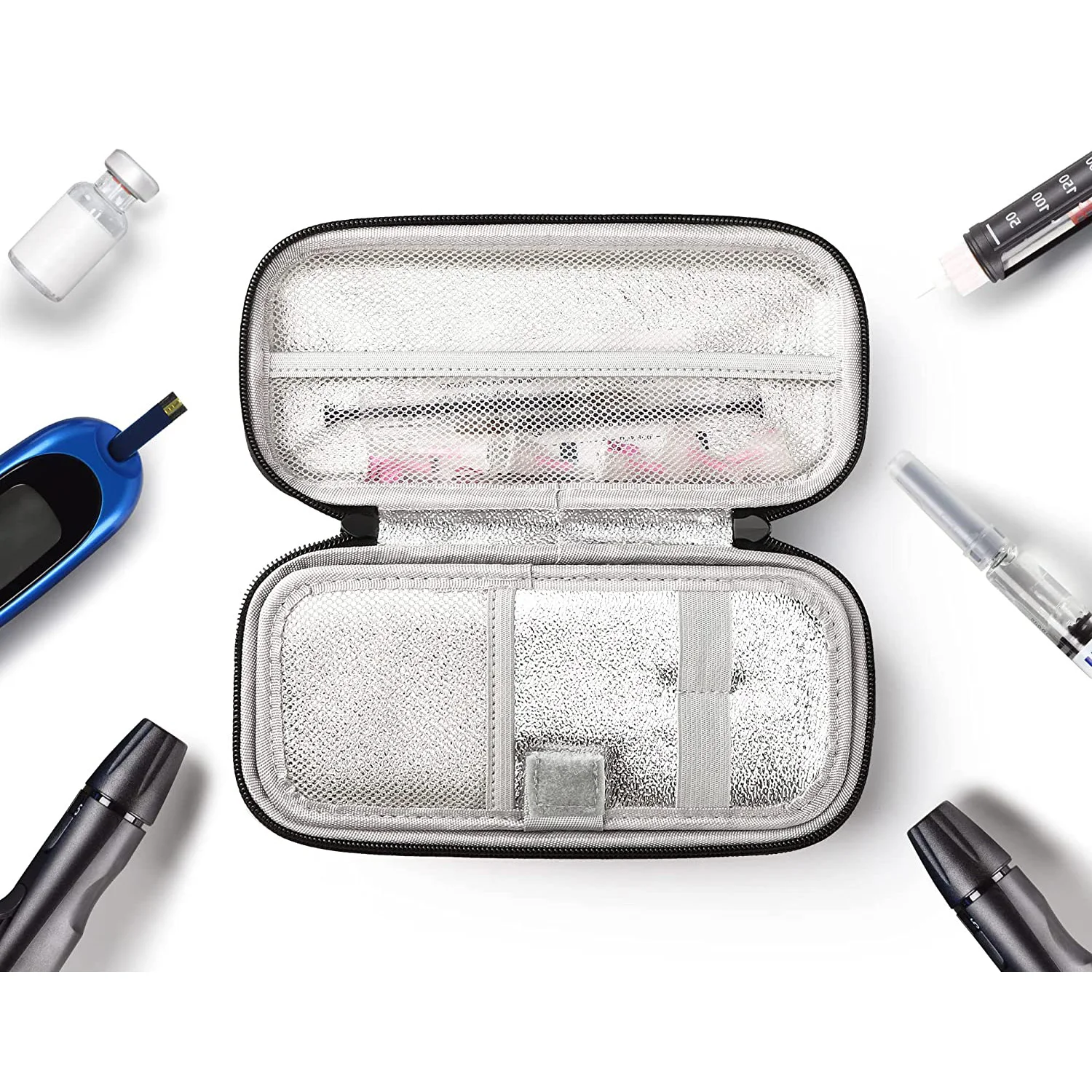 Manufacturer Custom Medication Insulated Cooling Bag Travel Insulin Cooler Travel Case for Diabetic with 2 Ice Packs