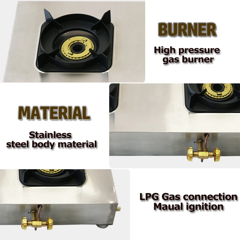 
High pressure valve restaurant use gas wok cooking big burner commercial gas stove 