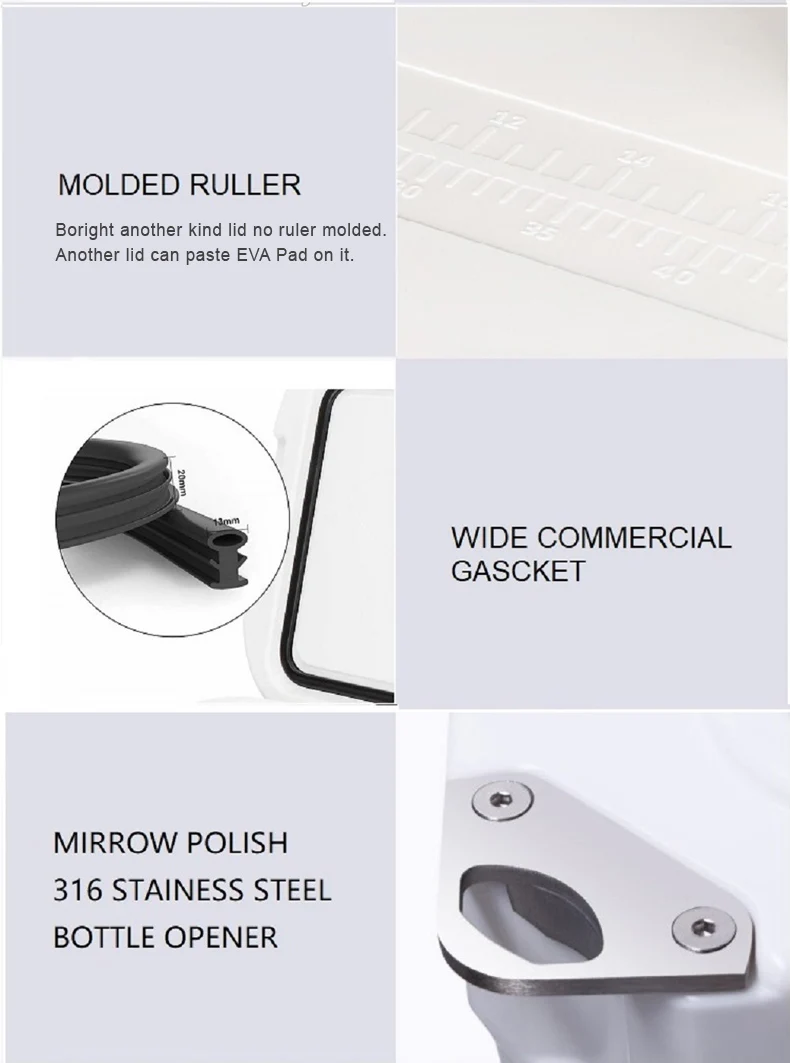 Wholesales 55QT Large Capacity Outdoor Sea Fishing Incubator rotomolded cooler box   Available For Wheels