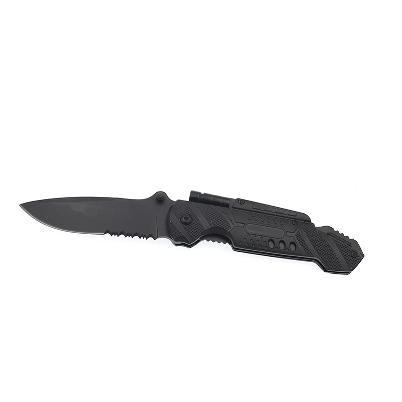 High Quality Easy-to-Use EDC Folding Knife with LED Flashlight Stainless Steel Blade for Camping for Outdoor Use