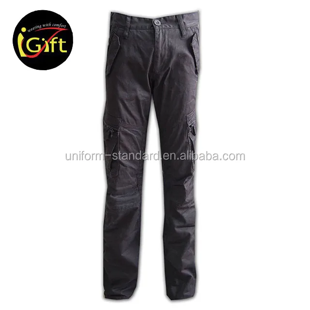 Европа Большой pockets100 % хлопок темно серый мужские slim fit cargos