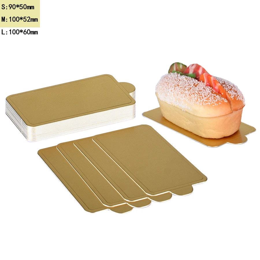 Disposable 100 Pack Rectangle Mini Pastries Round Triangle Cake Bases Mousse Cake Boards for Wedding Party Cup