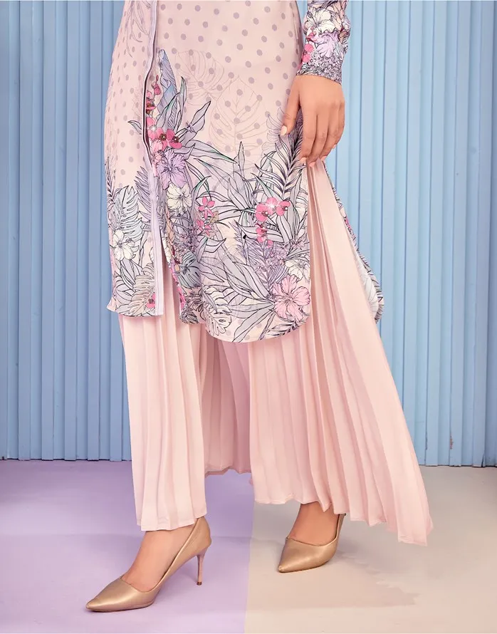 SIPO 2023 Muslim Women Long Modesty Dress Set Satin Silk Floral Print Side Pockets Belt Two Piece Modesty Modest Clothing Set