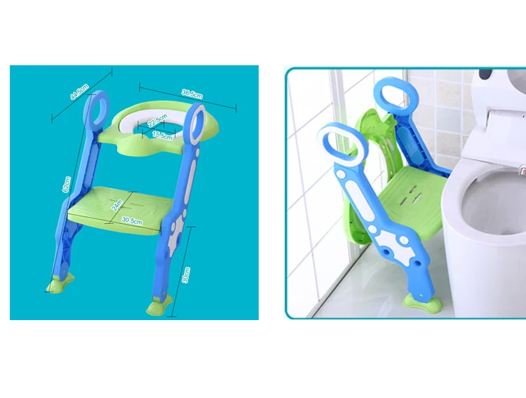 2022 New Multi-functional Auxiliary Cute Baby Toilet Ladder Toilet Seat Child  Folding Potty Wholesale