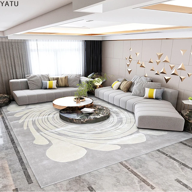 Handmade Natural Bamboo Fibre Rug Moisture Resistant Soft Modern Style Carpet Home Office Tufted Washable Bedroom Living Room