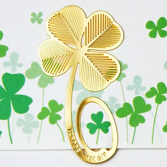 продажа прекрасный бронзовый Закладка в виде листа клевера Уникальный Вечерние Свадебная вечеринка Сувениры