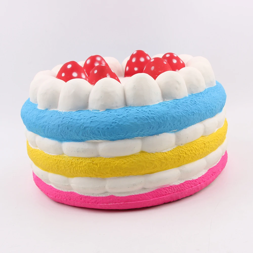 Полиуретановая пена красочная клубника торт игрушка Большой торт Squishy