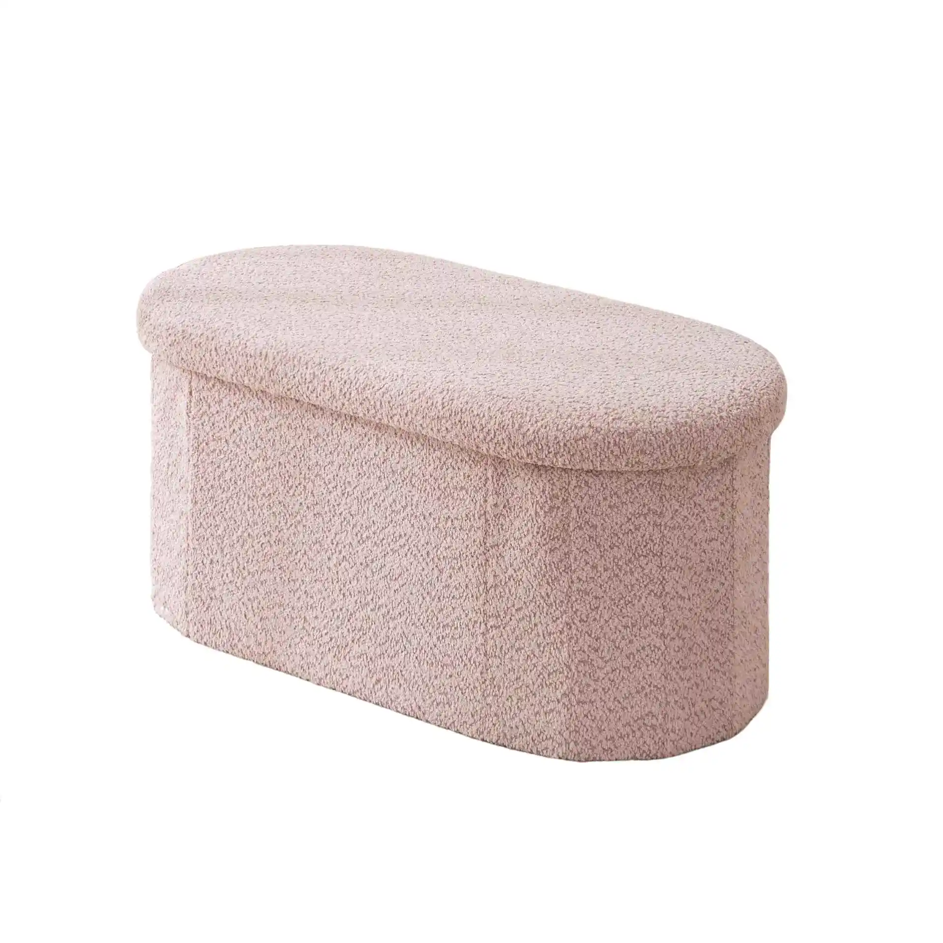 Montrae Wide Oval Storage Ottoman Bench With 2 Small Stool For End Of Bed Set Fabric Carton Customized Logo Dining Chair T/T
