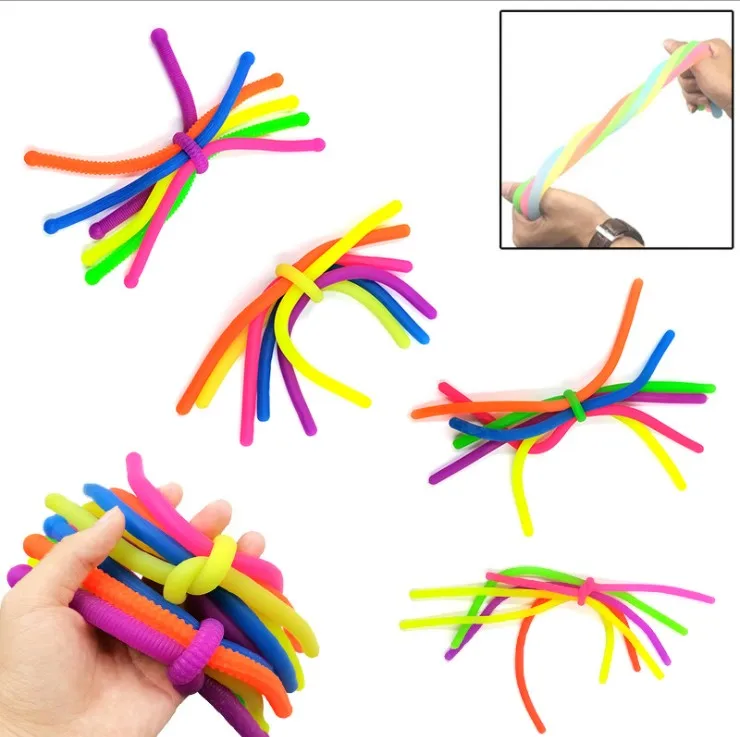 Wholesale Soft Fidget Sensory Toys Pull Noodles Anti Stress Toy Fidget Autism Vent Toys For Kids Adult