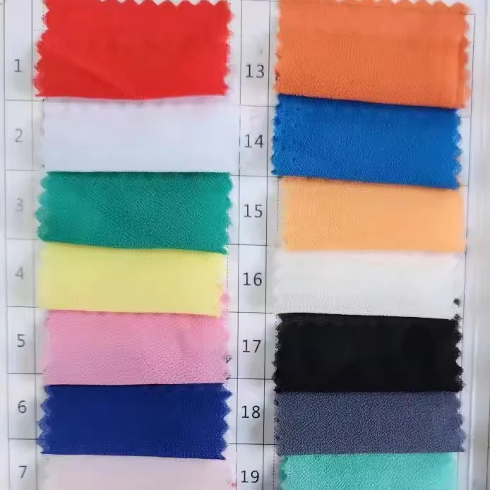 many colors in stock crepe pearl chiffon fabric for dress