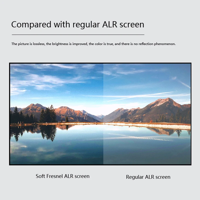 2022 New ALR Flexible Fresnel Fixed Frame Long Throw Projection Screen for Normal Focus Projector Anti Light Curtain