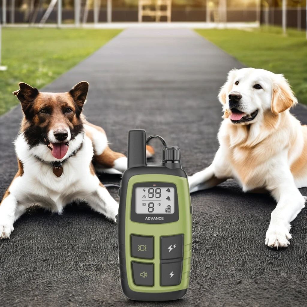Человеческий без шока вибрирующий ошейник для дрессировки собак с дистанционным управлением 3280 футов Регулируемый предупреждающий тон IP67 мигающим светом