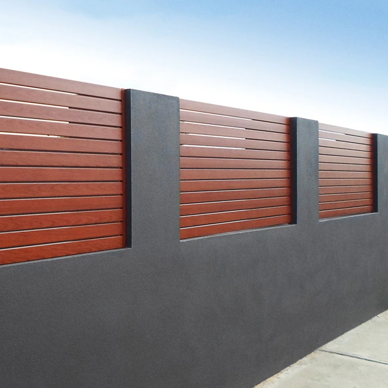 Horizontal Privacy Metal Slat Fence Panels Black Aluminum Fence