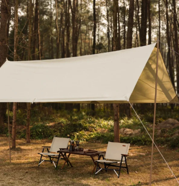 Portable Outdoor Beach Rain Essential Sunshade Awning Camping Four Corners Awning Tent