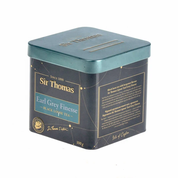 ODM OEM embossed logo premium tea tin box square loose tea caddy tin container metal storage case