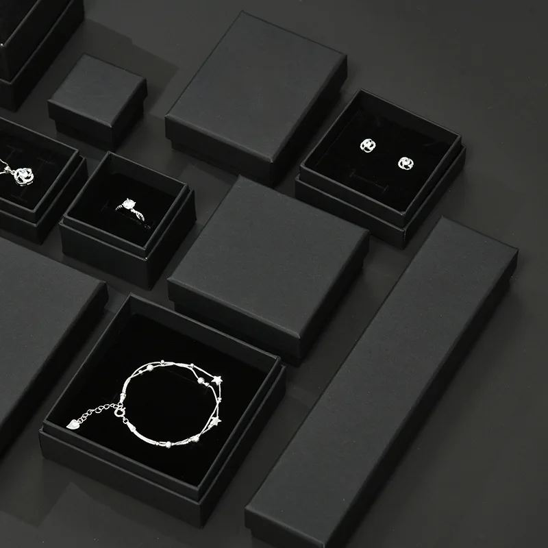Creative black kraft jewelry box watch necklace ring jewelry box retro holiday gift box for packaging