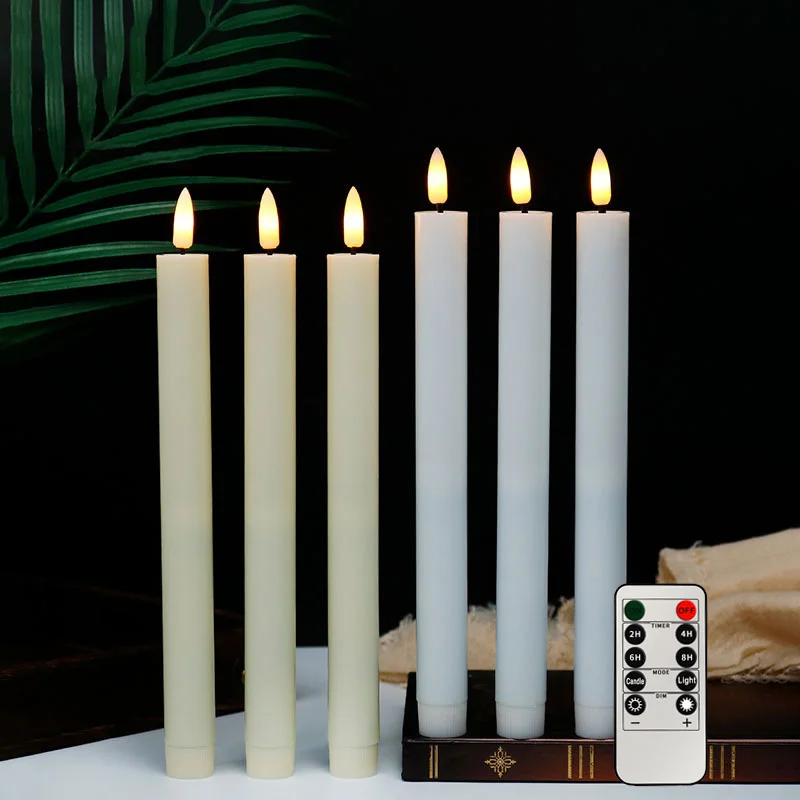 Support Customization Simple Dinner Decoration Bright Candle Led Light No Fire Reusable Long Pole LED Candle