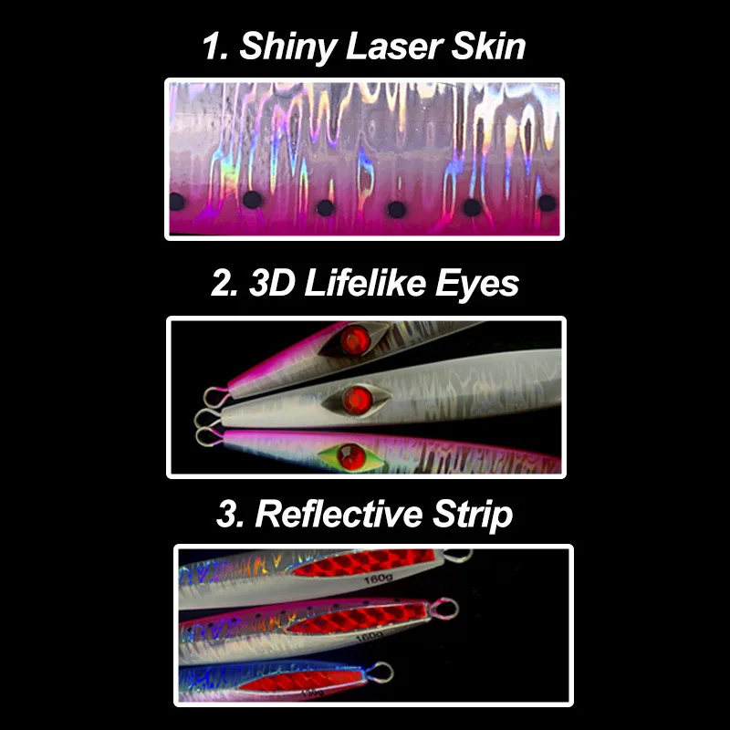 New speed sinking lead jig 130g/160g  vertical trolling boat Fishing 3D eyes saltwater metal Jig jigging lure