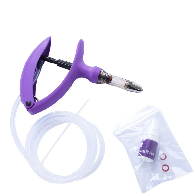 0.1-2ml 0.5-5ml Catheter Type Continuous Syringe Adjustable Veterinary Vaccine Syringe Livestock Injector