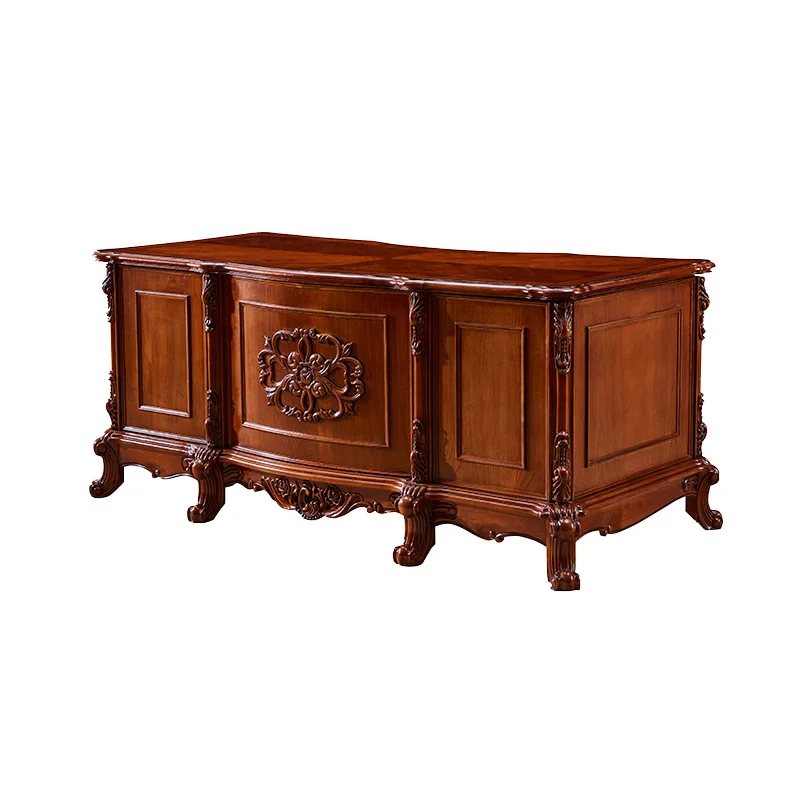 Factory supplies luxury boss office desk hotel hall furniture European style Antique president home office furniture