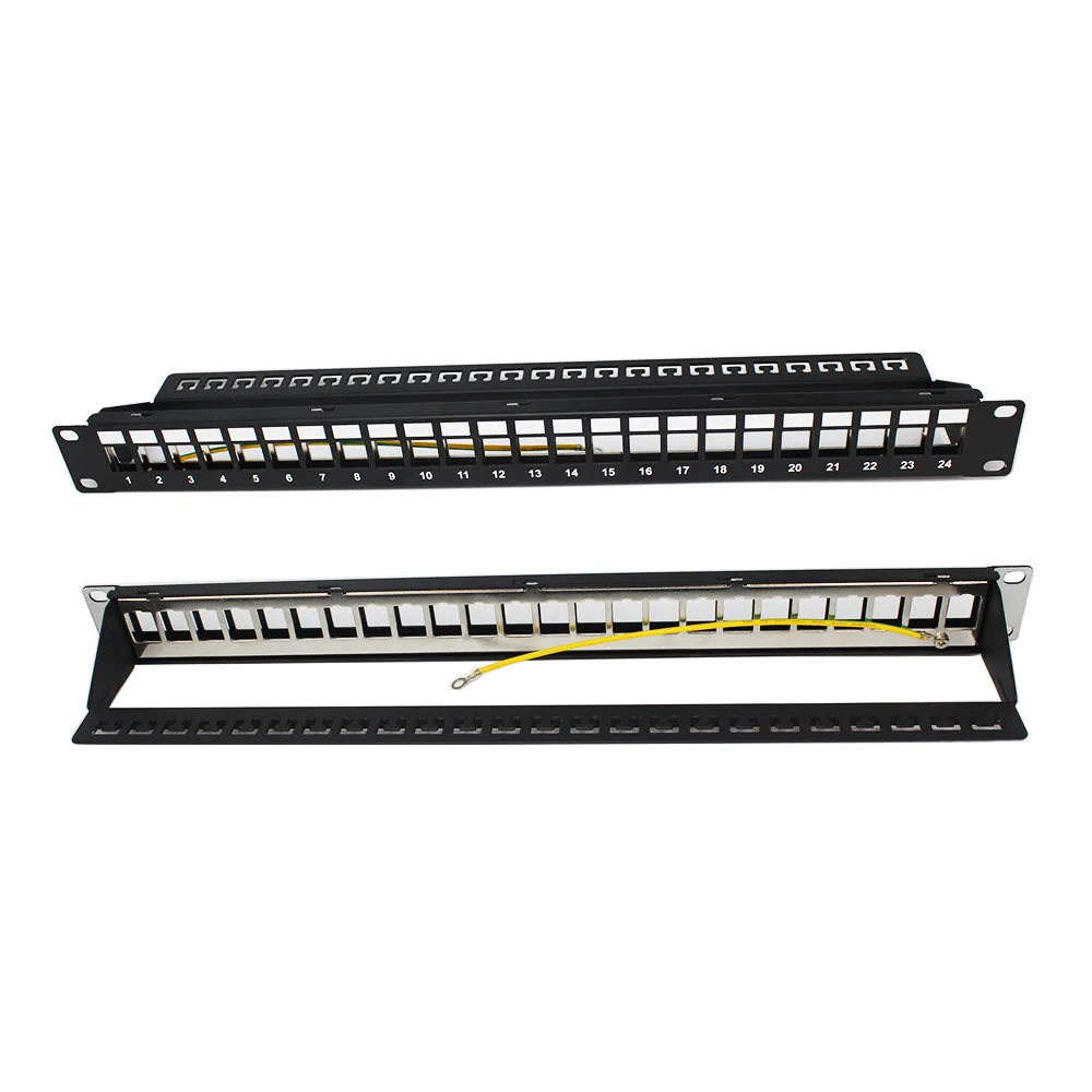 19 дюймов 1U 24 портов пустой патч-панель cAT5e cat6 cat6a выгружаются пустой патч-панели