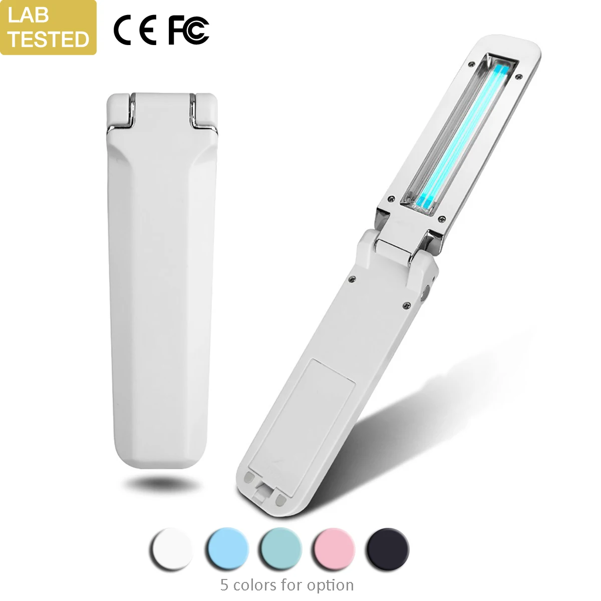 
Lab Tested CE/FCC Passed Foldable UV Light Mini Sanitizer Wand Portable UV Sterilizer Wand 