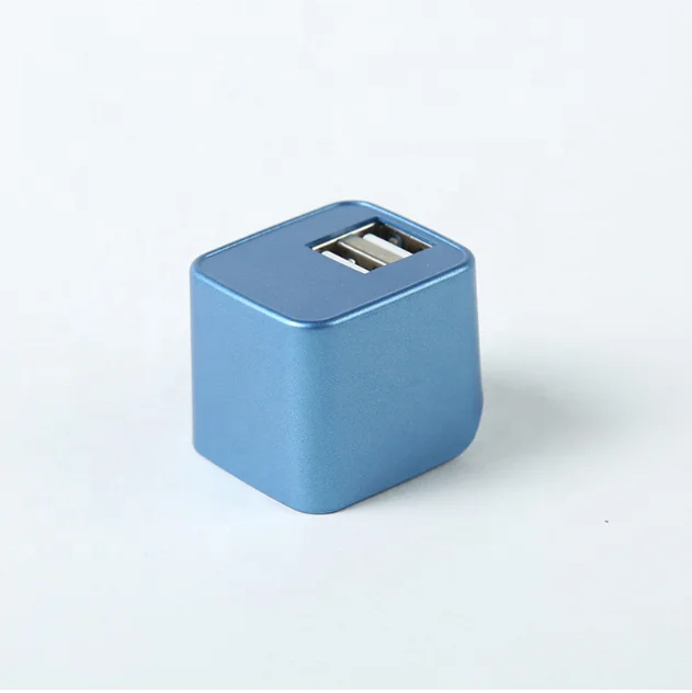 Square US Folding Plug dual  USB Port Mini Cube Size USB Phone Travel Wall Charger 5V 1A 2A /2.4A/2.1A