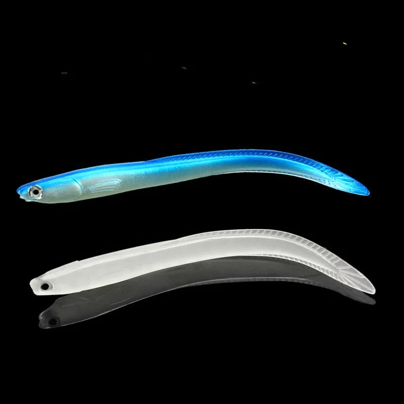 ПВХ 6,3 г, 14 см, 3D, яркие глаза, рицефилд, угорь, безтонная Мягкая приманка, песок, угорь