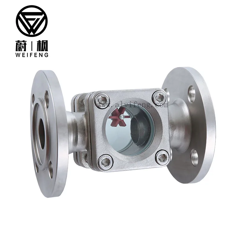 Фланец с визуальным маслом, стеклянный квадратный индикатор потока жидкости с крыльчаткой