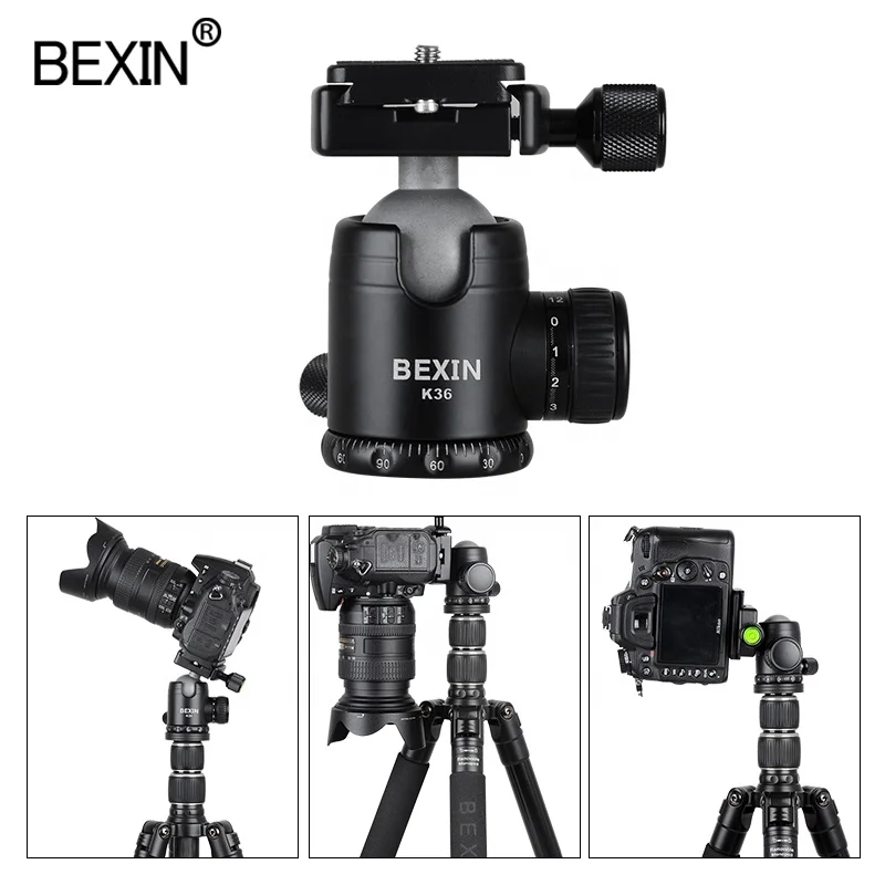 
BEXIN travel 10kg loading 5-section 360 degree rotation ball head Aluminum compact heavy duty camcorder video camera tripod 