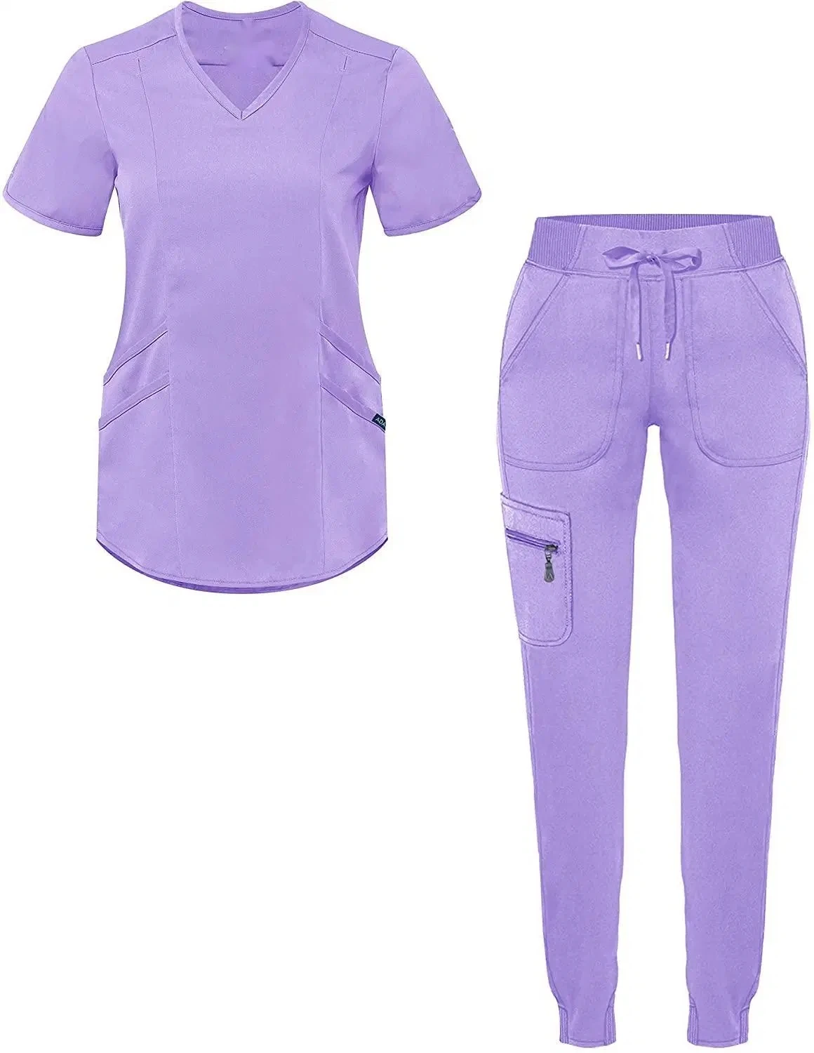 Custom Hot Sale Jogger Spa Clothing Wholesale Workwear Salon Uniform Dress Woman Scrub Suits Digital Printing Woven Scrub Sets
