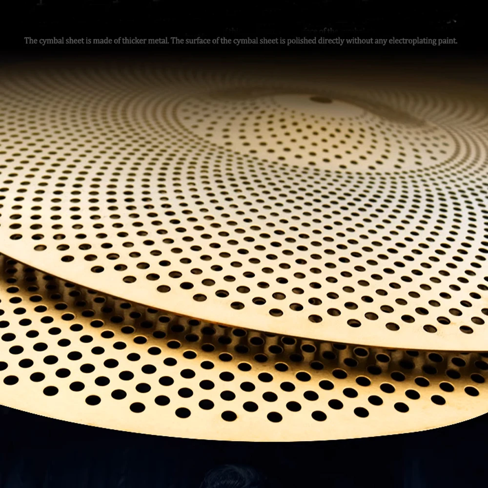 New Gold Color Percussion Instrument Parts Musical Jazz Drum Muted Crush Cymbal With Holes